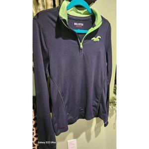 Hollister Sport Reflective 1/4 Zip Pullover Active/Running Shirt
